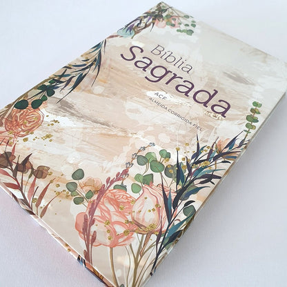 Bíblia Flor Marmorizada | ACF | Letra Normal | Capa Dura