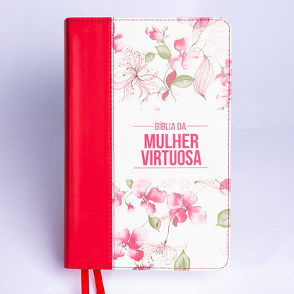 Bíblia da Mulher Virtuosa | ARC | Letra Normal | PU Luxo Red