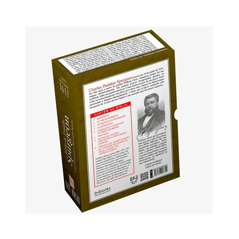 Bíblia de Estudo Spurgeon | King James 1611 | Letra Grande | Luxo | Creme