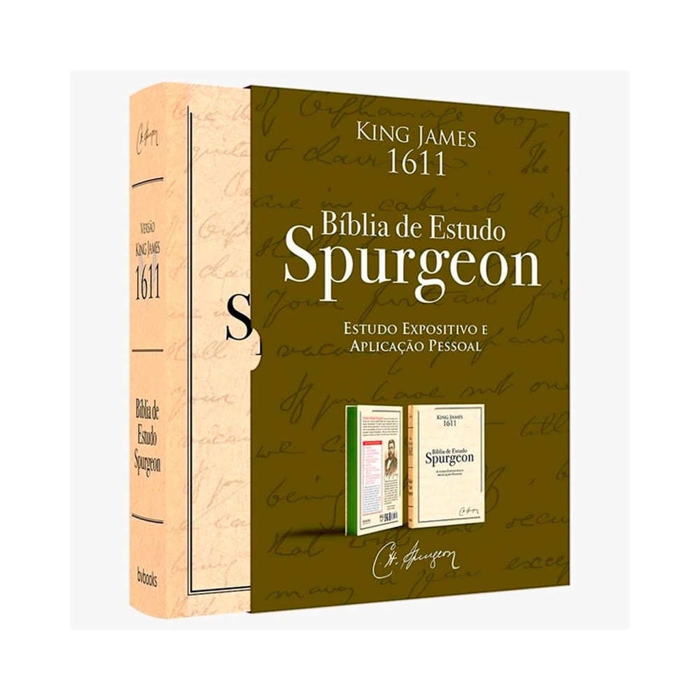 Bíblia de Estudo Spurgeon | King James 1611 | Letra Grande | Luxo | Creme