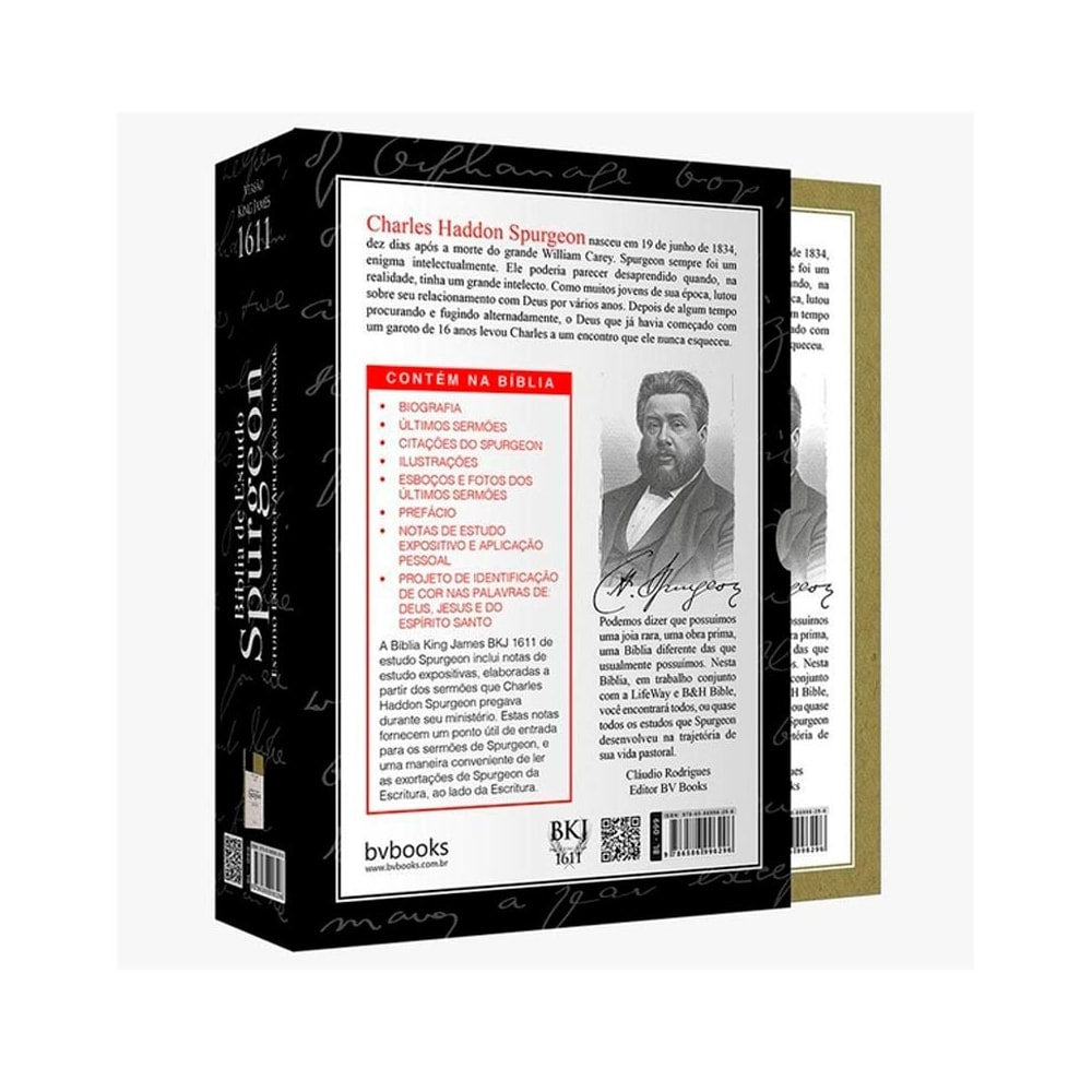 Bíblia de Estudo Spurgeon | King James 1611 | Letra Grande | Luxo | Verde