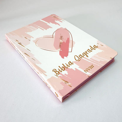 Bíblia Sagrada Slim Pinceladas de Amor | NVI | Letra Maior | Semi Luxo