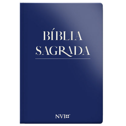 Bíblia Sagrada Slim | NVI | Letra Maior | PU Semi Luxo Azul