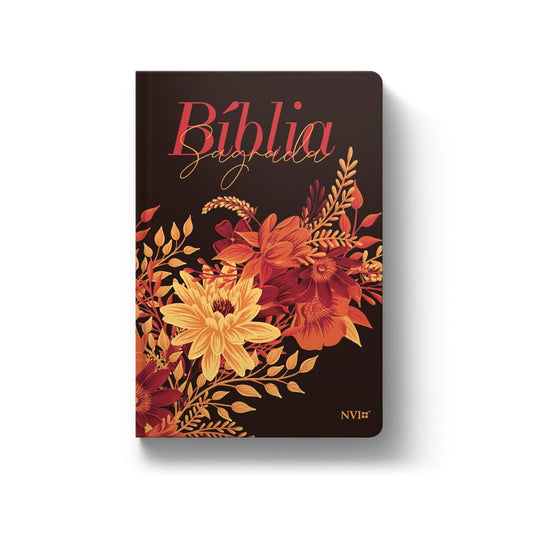 Bíblia Sagrada Slim Buquê de Flores | NVI | Letra Maior | Flexível