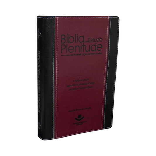 Bíblia de Estudo Plenitude | Letra Normal | ARC | Capa Preta e Vinho