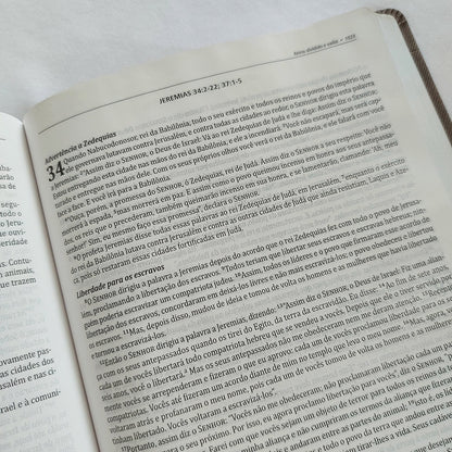 Bíblia de Estudo Integrada | NVI | Letra Normal | Capa Luxo Cinza e Azul