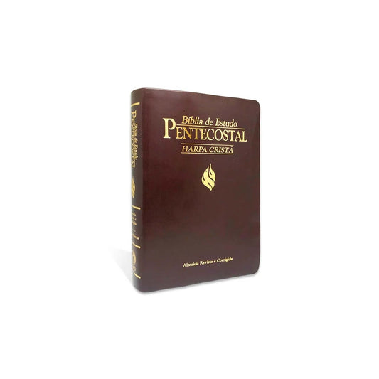 Bíblia de Estudo Pentecostal Média com Harpa Cristã | ARC | Marrom