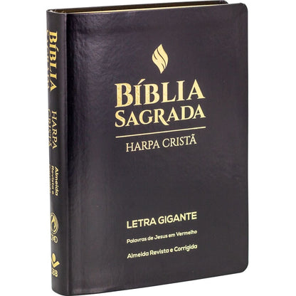 Bíblia Sagrada Grande com Harpa Cristã | ARC | Letra Gigante | Capa Luxo Preta