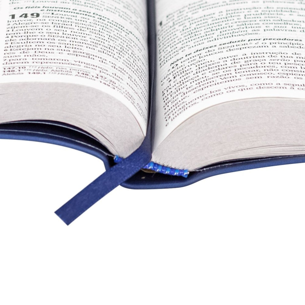 Bíblia Sagrada com Harpa Cristã | ARC | Letra Grande | Capa Luxo Azul