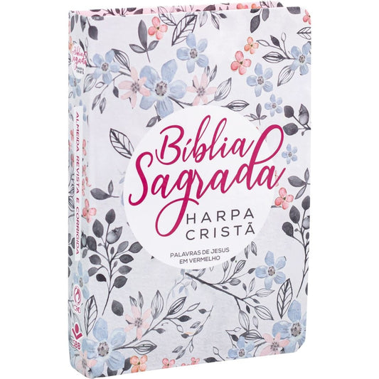 Bíblia Sagrada com Harpa Cristã | ARC | Letra Grande | Floral