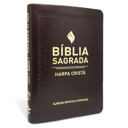 Bíblia Sagrada Slim com Harpa Cristã | ARC | Letra Normal | Marrom