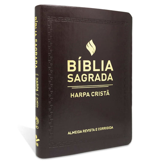 Bíblia Sagrada Slim com Harpa Cristã | ARC | Letra Normal | Marrom