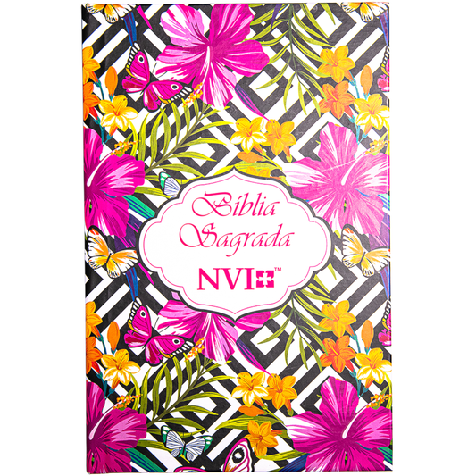 Bíblia Sagrada Slim Flores Hibisco | NVI | Letra Normal | Capa Dura
