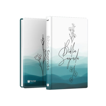 Bíblia Sagrada Flor Azul Evangelismo | ACF | Letra Normal | Capa Dura