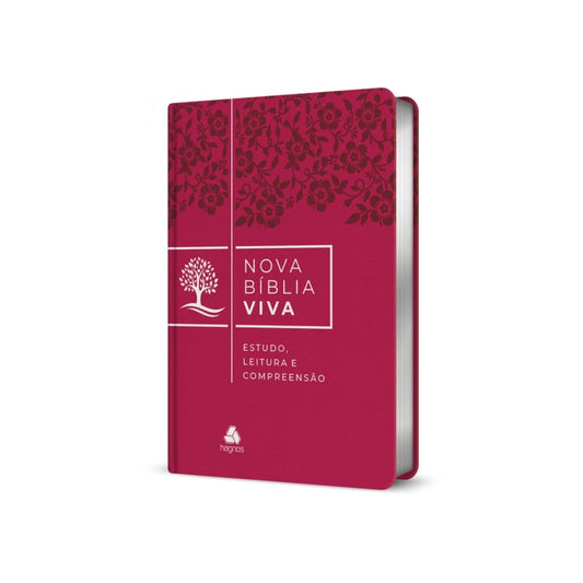 Bíblia De Estudo Nova Bíblia Viva | NBV | Capa Rosa Flores