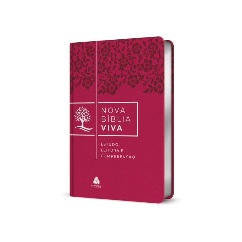 Bíblia De Estudo Nova Bíblia Viva | NBV | Capa Rosa Flores