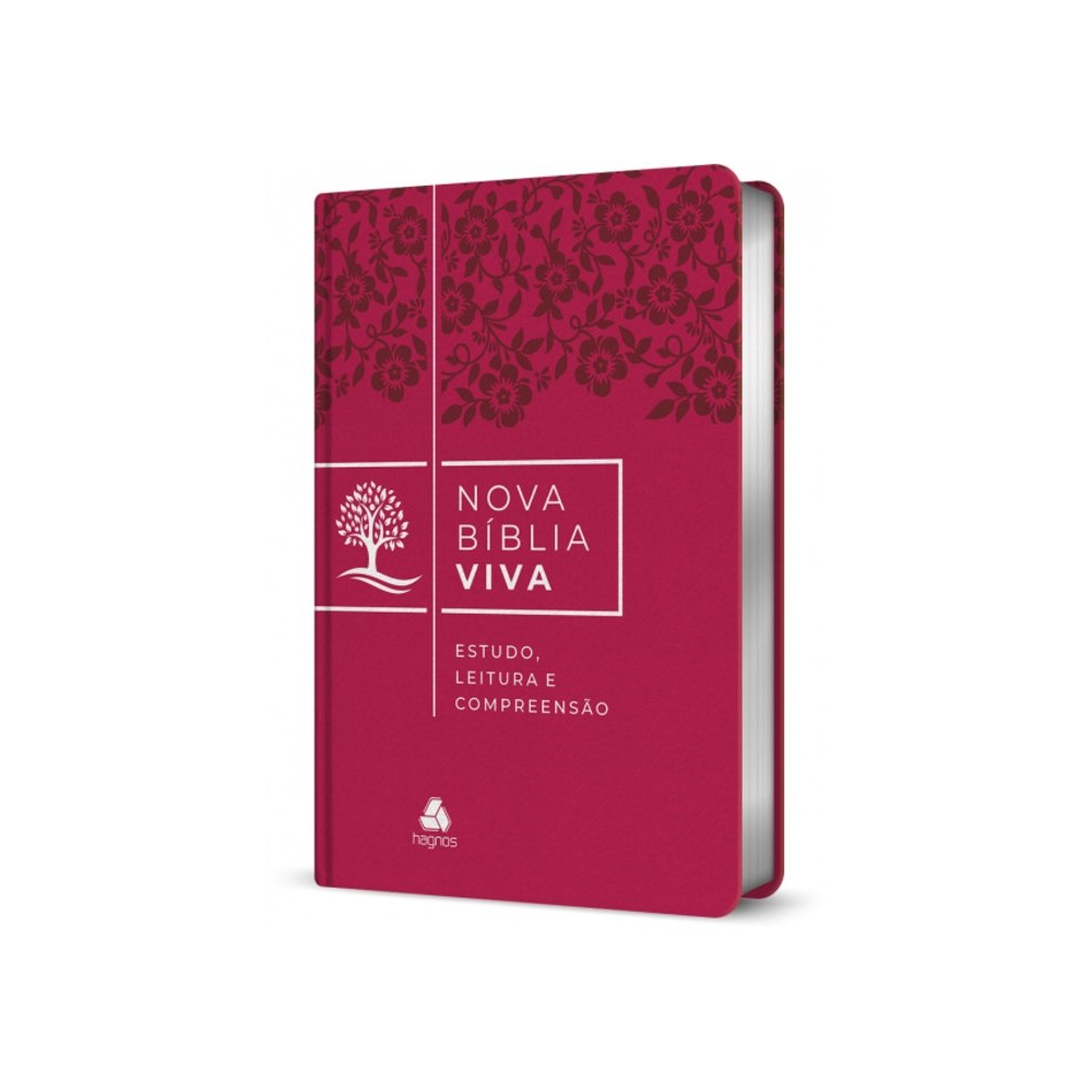 Bíblia De Estudo Nova Bíblia Viva | NBV | Capa Rosa Flores