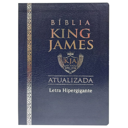 Bíblia King James Atualizada | KJA | Letra Hipergigante | Capa Coverbook Azul