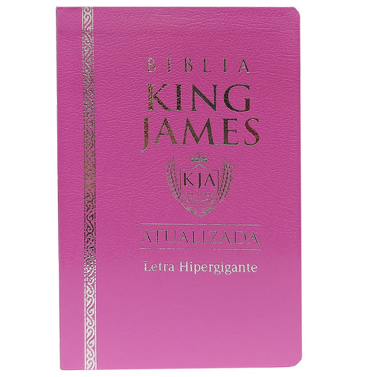 Bíblia King James Atualizada | KJA | Letra Hipergigante | Capa Coverbook Rosa