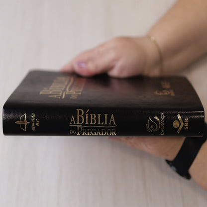 A Bíblia do Pregador | ARC | Letra Normal | Capa PU Preta Nobre