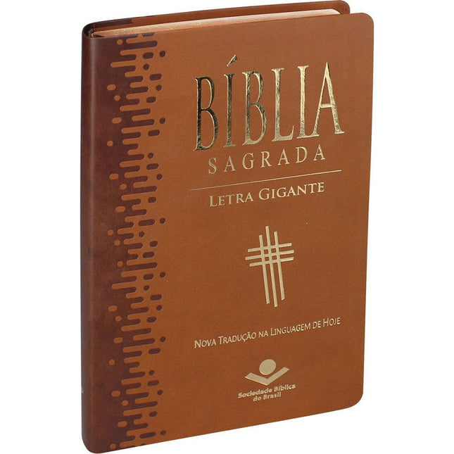 Bíblia Sagrada | NTLH | Letra Gigante | Capa Luxo Marrom Claro
