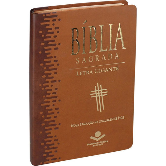 Bíblia Sagrada | NTLH | Letra Gigante | Capa Luxo Marrom Claro