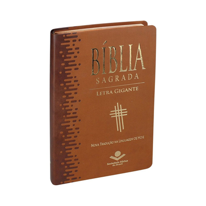 Bíblia Sagrada | NTLH | Letra Gigante | Capa Luxo Marrom Claro