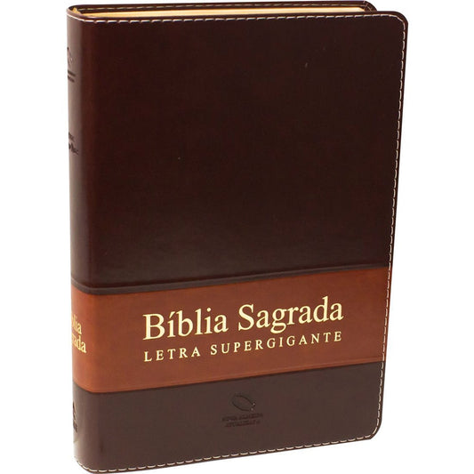 Bíblia Sagrada Grande | NAA | Letra Supergigante | Capa Luxo Marrom Nobre