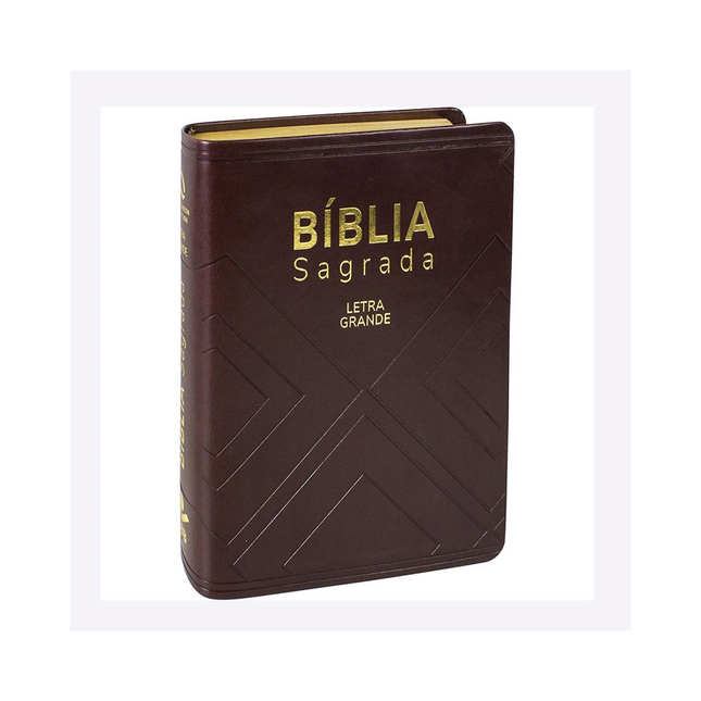 Bíblia Sagrada Média | NAA | Letra Grande | Capa Marrom Luxo