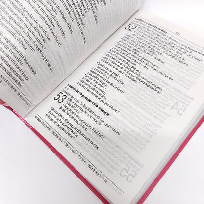 Bíblia Sagrada | NAA | Letra Gigante | Capa Luxo Pink Flores