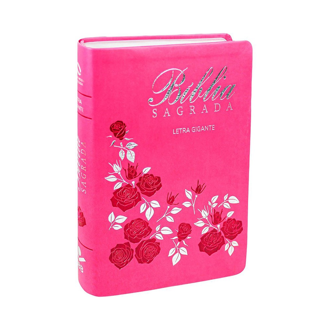 Bíblia Sagrada | NAA | Letra Gigante | Capa Luxo Pink Flores