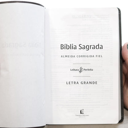 Bíblia Sagrada | ACF | Leitura Perfeita | Letra Grande | Couro Soft Cinza