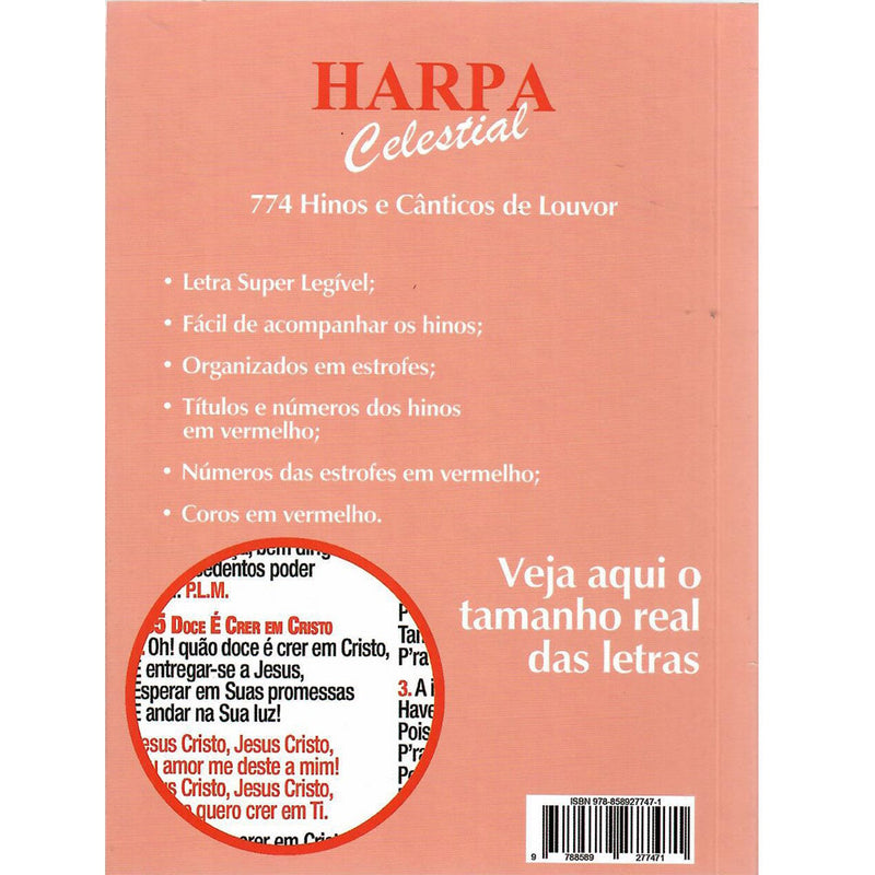 Harpa Celestial 774 |Super Legível  | Vaso Cerâmica