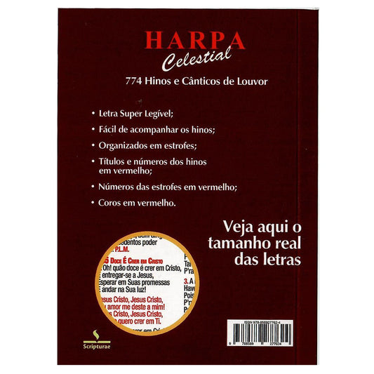 Harpa Celestial 774 | Letra grande | Leão Colorido Vinho