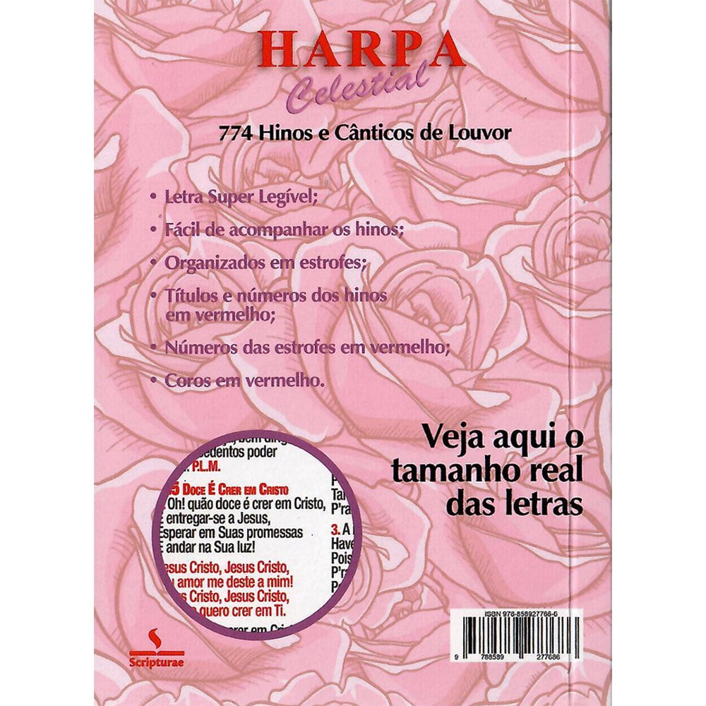 Harpa Celestial 774 | Letra grande | Escudo da Fé Rosa
