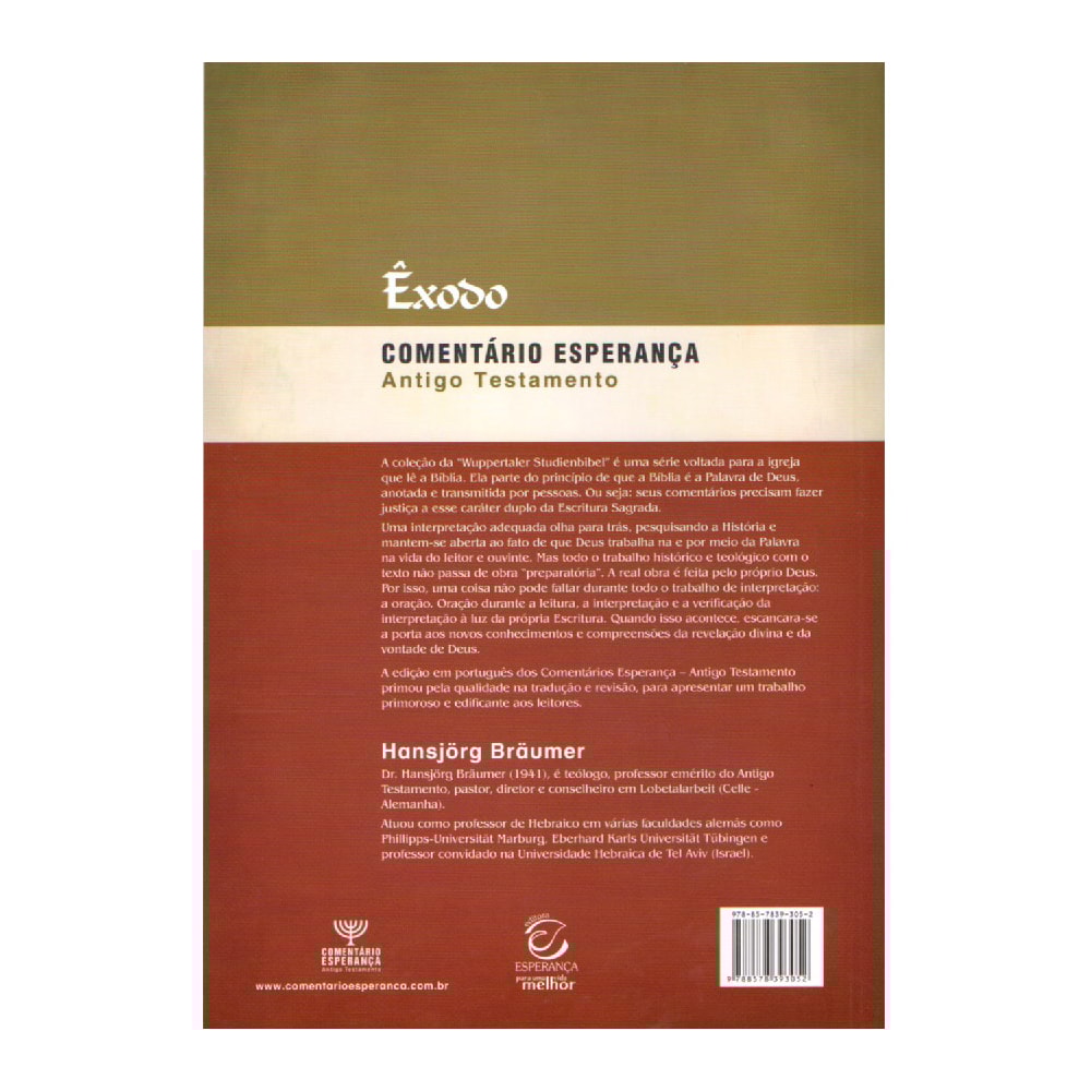 Êxodo | Comentário Esperança |Hansjörg Bräumer