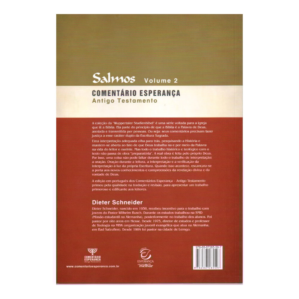 Salmos Vol 2 | Comentário Esperança | Dieter Schneider