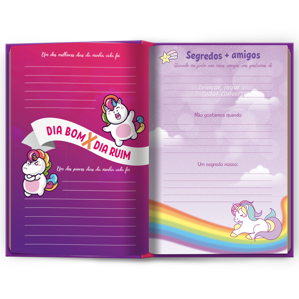 Meu Diário mágico Unicórnio | C/ Caneta Magica