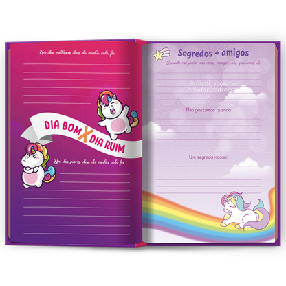 Meu Diário mágico Unicórnio | C/ Caneta Magica
