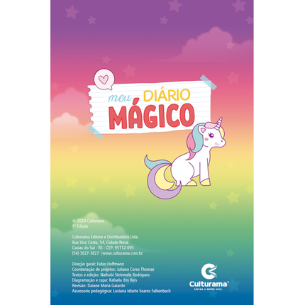 Meu Diário mágico Unicórnio | C/ Caneta Magica