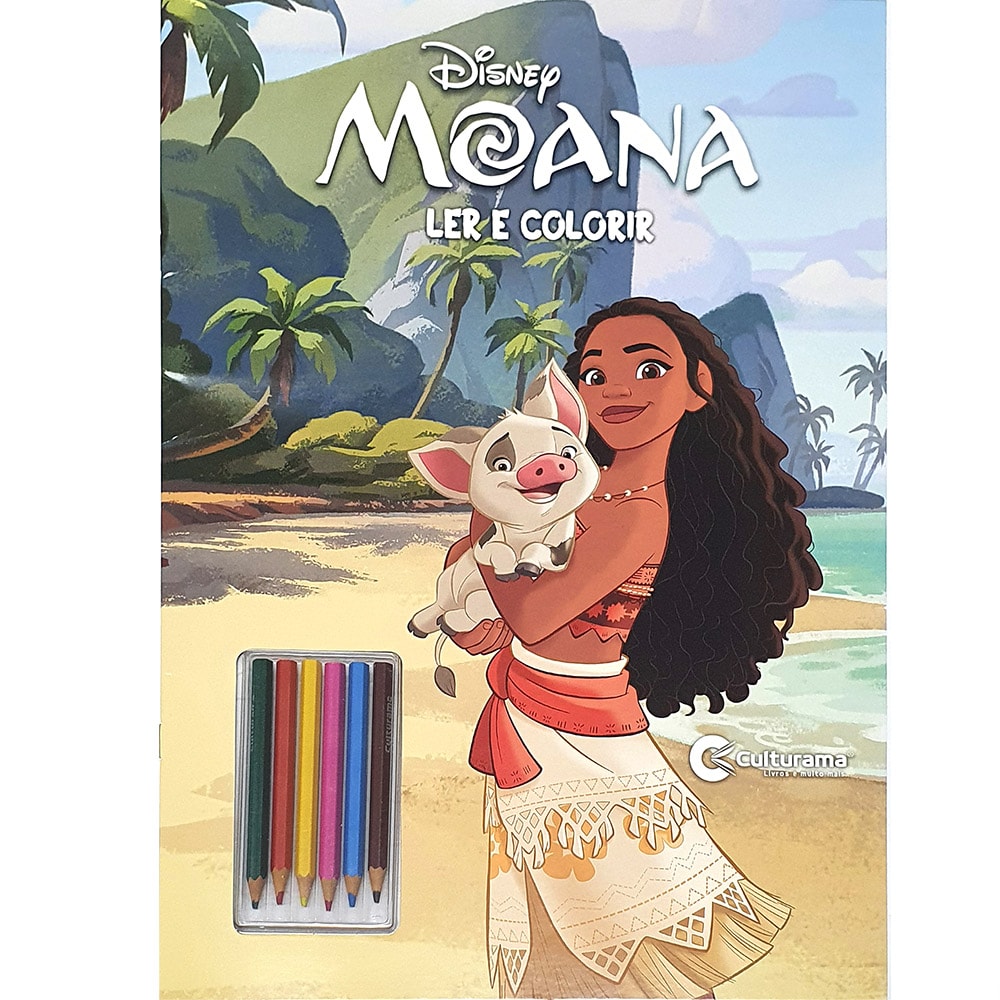 Ler e Colorir com Lápis | Moana | Gigante