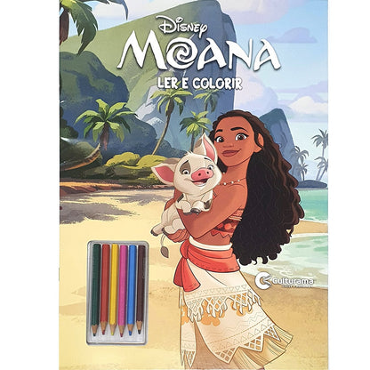 Ler e Colorir com Lápis | Moana | Gigante