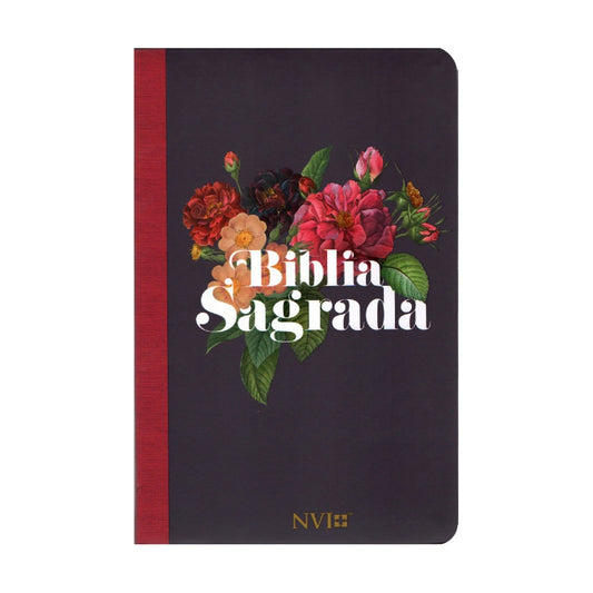 Bíblia Sagrada | Nvi | Letra Grande | Floral Vinho