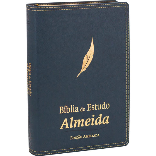 Bíblia de Estudo Almeida | NAA | Capa Luxo Azul