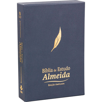 Bíblia de Estudo Almeida | NAA | Capa Luxo Azul