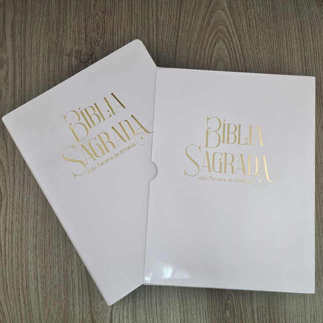 Bíblia Sagrada para Presente com Caixa | ARC | Capa Luxo Branca