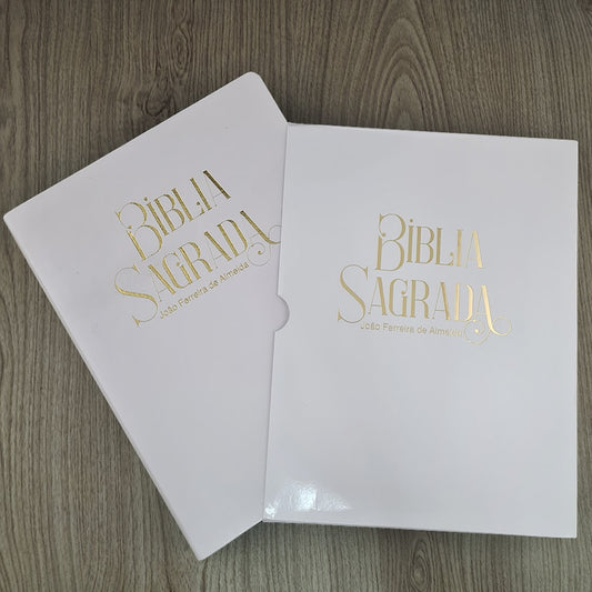 Bíblia Sagrada para Presente com Caixa | ARC | Capa Luxo Branca