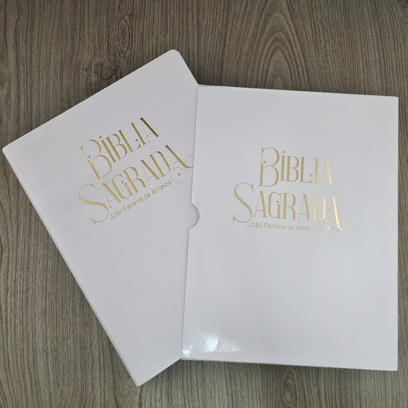 Bíblia Sagrada para Presente com Caixa | ARC | Capa Luxo Branca