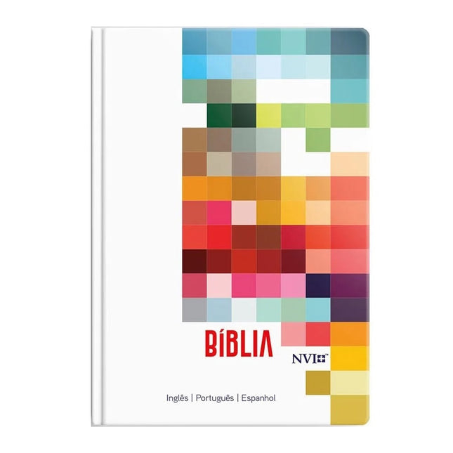 Bíblia Sagrada Trilíngue | NVI | Letra Normal | Capa Luxo Feminina