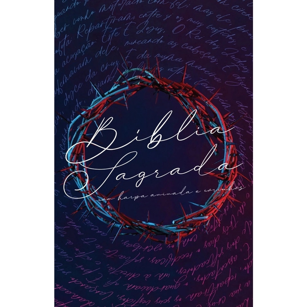 Bíblia Sagrada com Harpa Avivada e Corinhos | ARC | Capa Dura Coroa Neon
